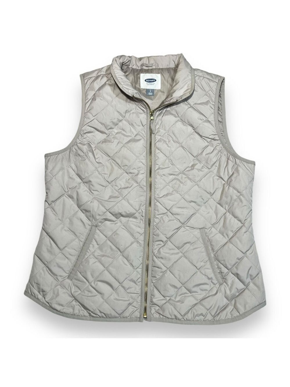 Old Navy Women’s Quilted Vest Light Gray Size Large